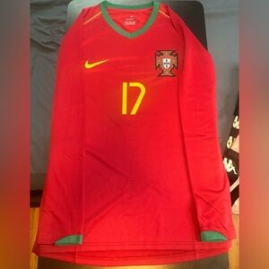 2006 Portugal Long Sleeve Home Kit w/ Ronaldo #7
